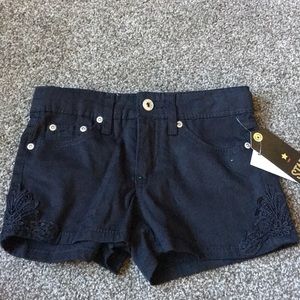 Black jean shorts